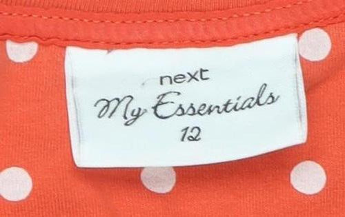 Next Women's Orange Polka Dot T-Shirt, Size 12