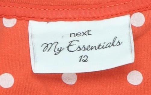 Next Women's Orange Polka Dot T-Shirt, Size 12