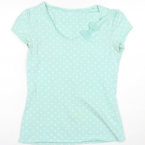 Next Women's Blue Polka Dot T-Shirt, Size 12