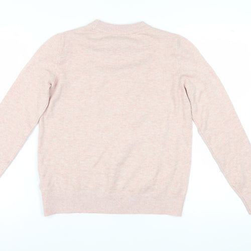 Marks and Spencer Women's Pink Crew Neck Pullover Jumper S