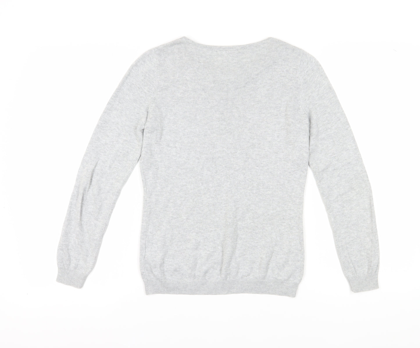 Wallis Petite Grey Beaded Crew Neck Women's Jumper Size 8