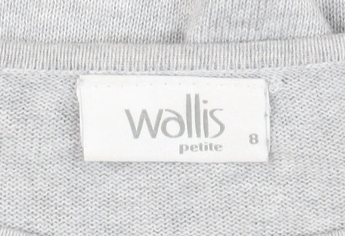 Wallis Petite Grey Beaded Crew Neck Women's Jumper Size 8