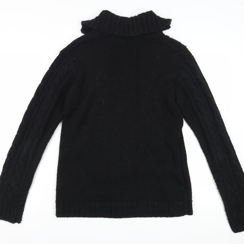 Zara Women’s Black L Cable-Knit Full Zip Jumper