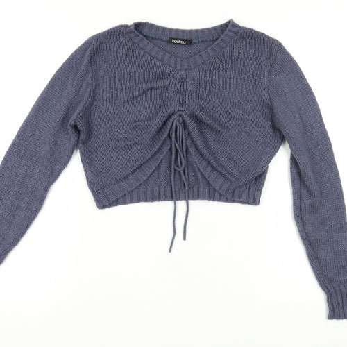 Boohoo Women's Blue Pullover Chunky Knit Jumper S