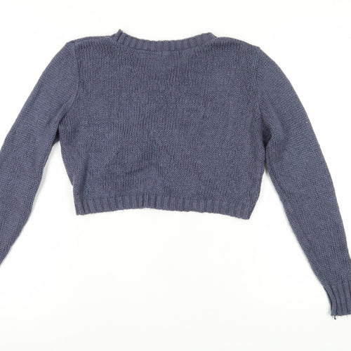 Boohoo Women's Blue Pullover Chunky Knit Jumper S