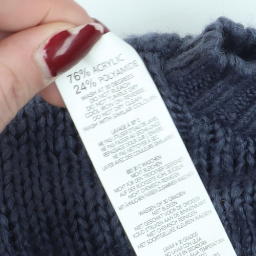 Boohoo Women's Blue Pullover Chunky Knit Jumper S