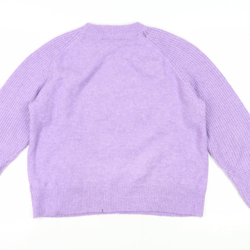 Marks and Spencer Women’s Lilac Knit Jumper, M, Crew Neck