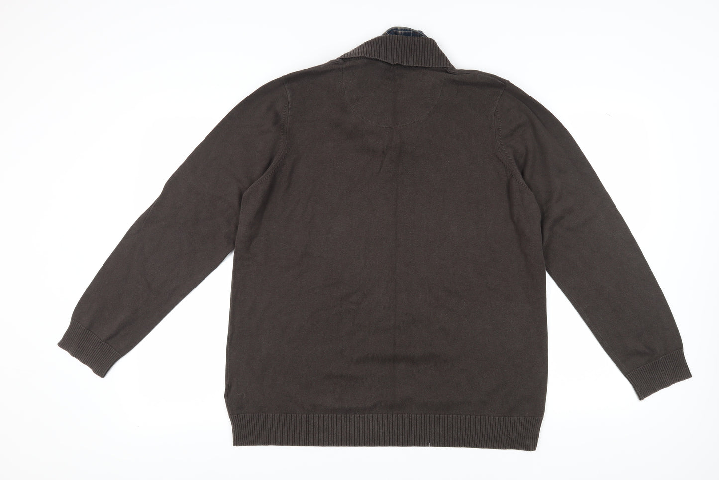 Marks and Spencer Unisex Brown XL Collared Pullover Jumper