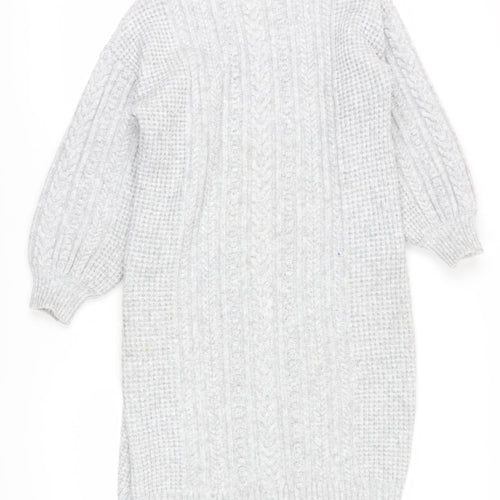 River Island Women's Grey Jumper Dress M