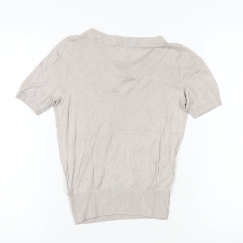 H&M Women's Beige Bow Neck Top XS