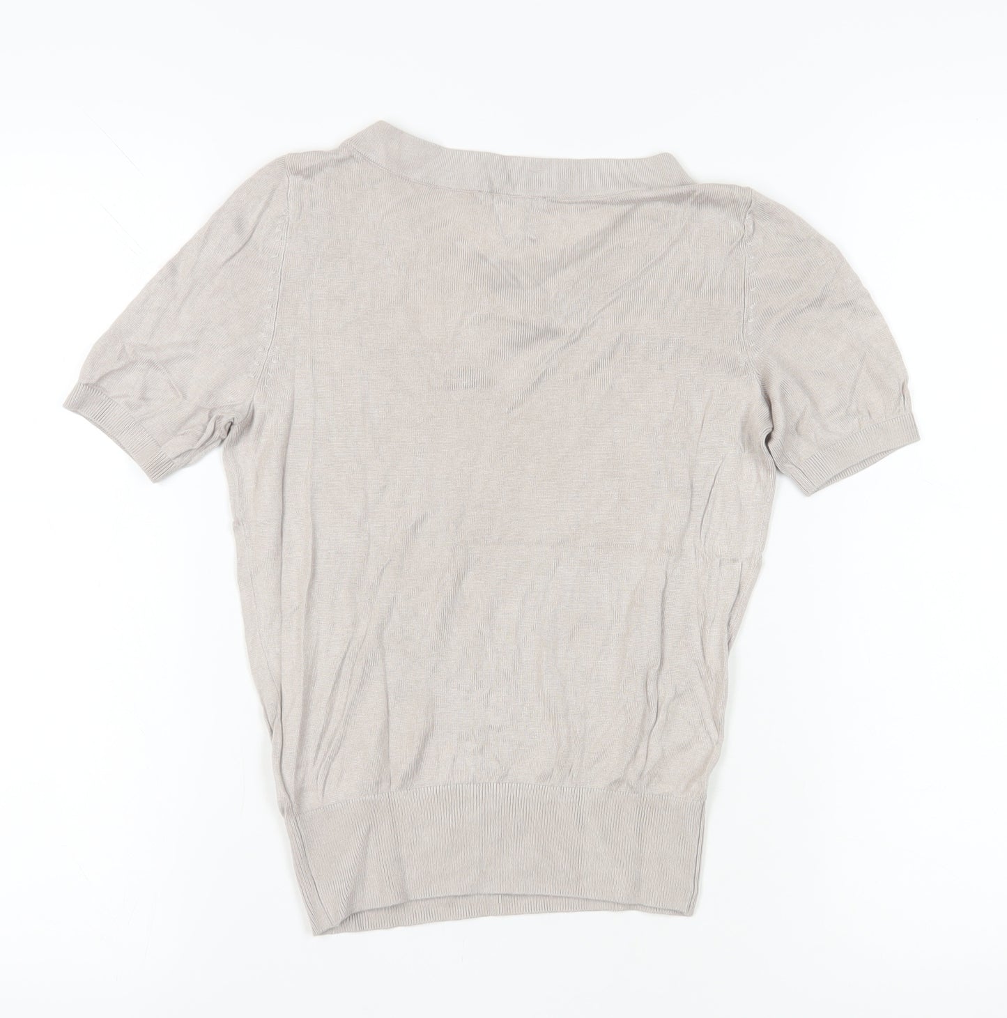 H&M Women's Beige Bow Neck Top XS