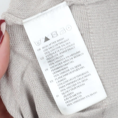 H&M Women's Beige Bow Neck Top XS