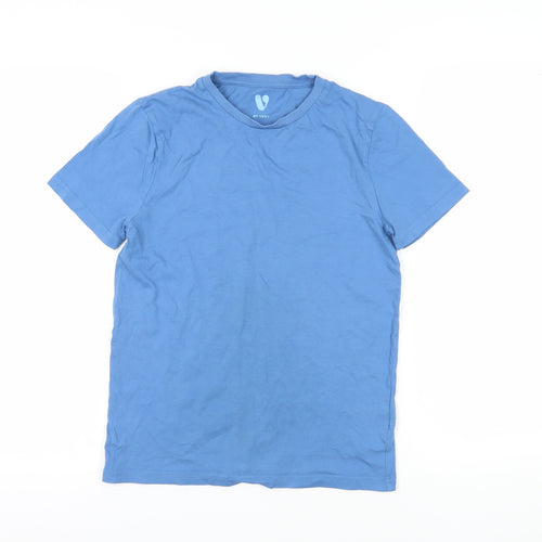 By Very Boys Blue Crew Neck T-Shirt - 13 Years, Cotton