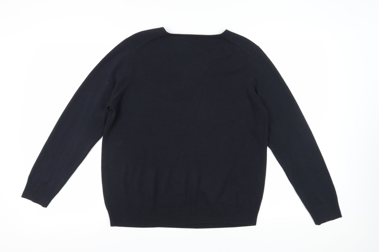 Marks and Spencer Women's Blue Pullover V-Neck Jumper Size 18