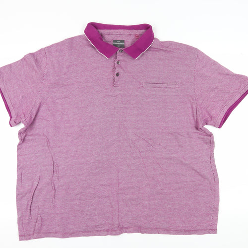 Next Men's Purple Polo Shirt 4XL Collared Casual