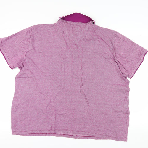 Next Men's Purple Polo Shirt 4XL Collared Casual