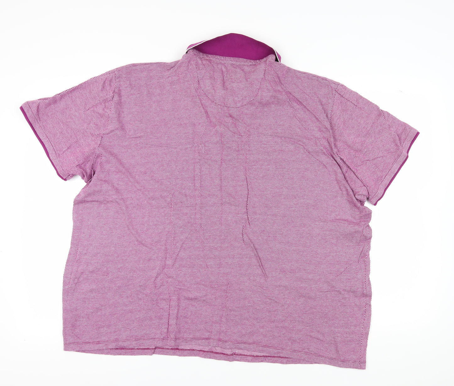 Next Men's Purple Polo Shirt 4XL Collared Casual