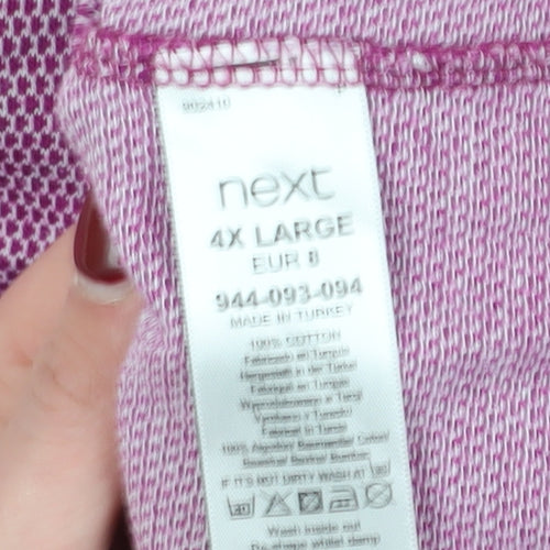 Next Men's Purple Polo Shirt 4XL Collared Casual