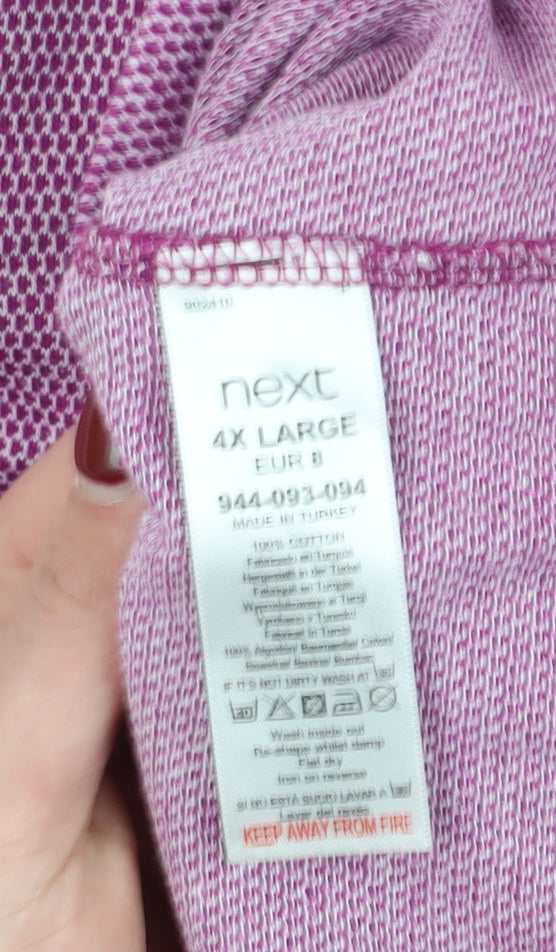 Next Men's Purple Polo Shirt 4XL Collared Casual
