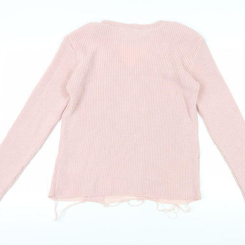 Club L London Women's Pink Distressed Pullover Size 14