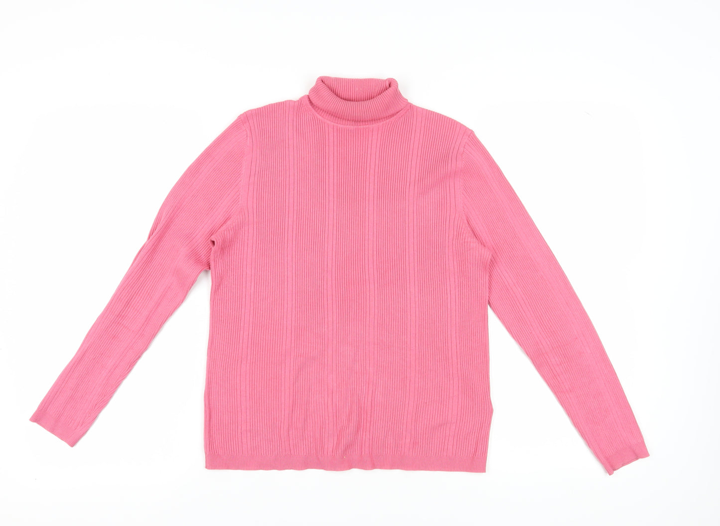 Marks and Spencer Women's Pink Roll Neck Jumper Size 12