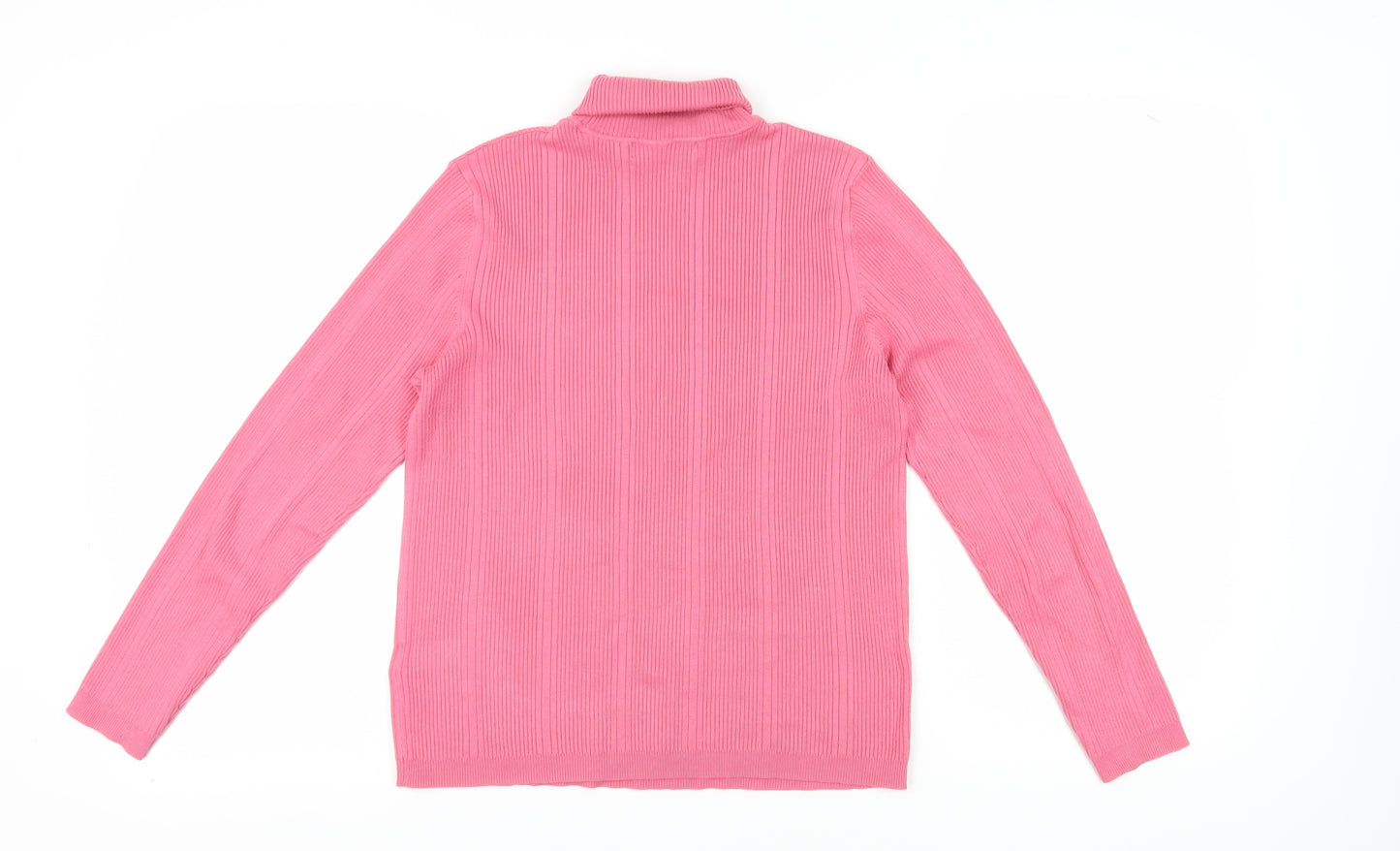 Marks and Spencer Women's Pink Roll Neck Jumper Size 12