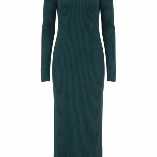 Monki Women's Green Midi Sheath Knit Dress XS