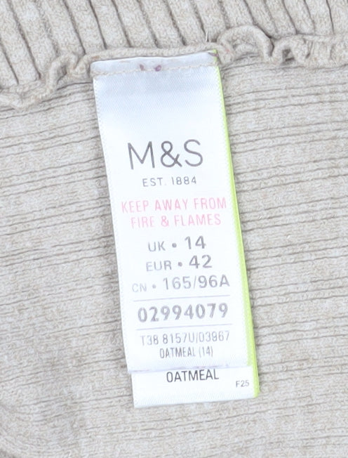 Marks and Spencer Women's Beige Cardigan Size 14