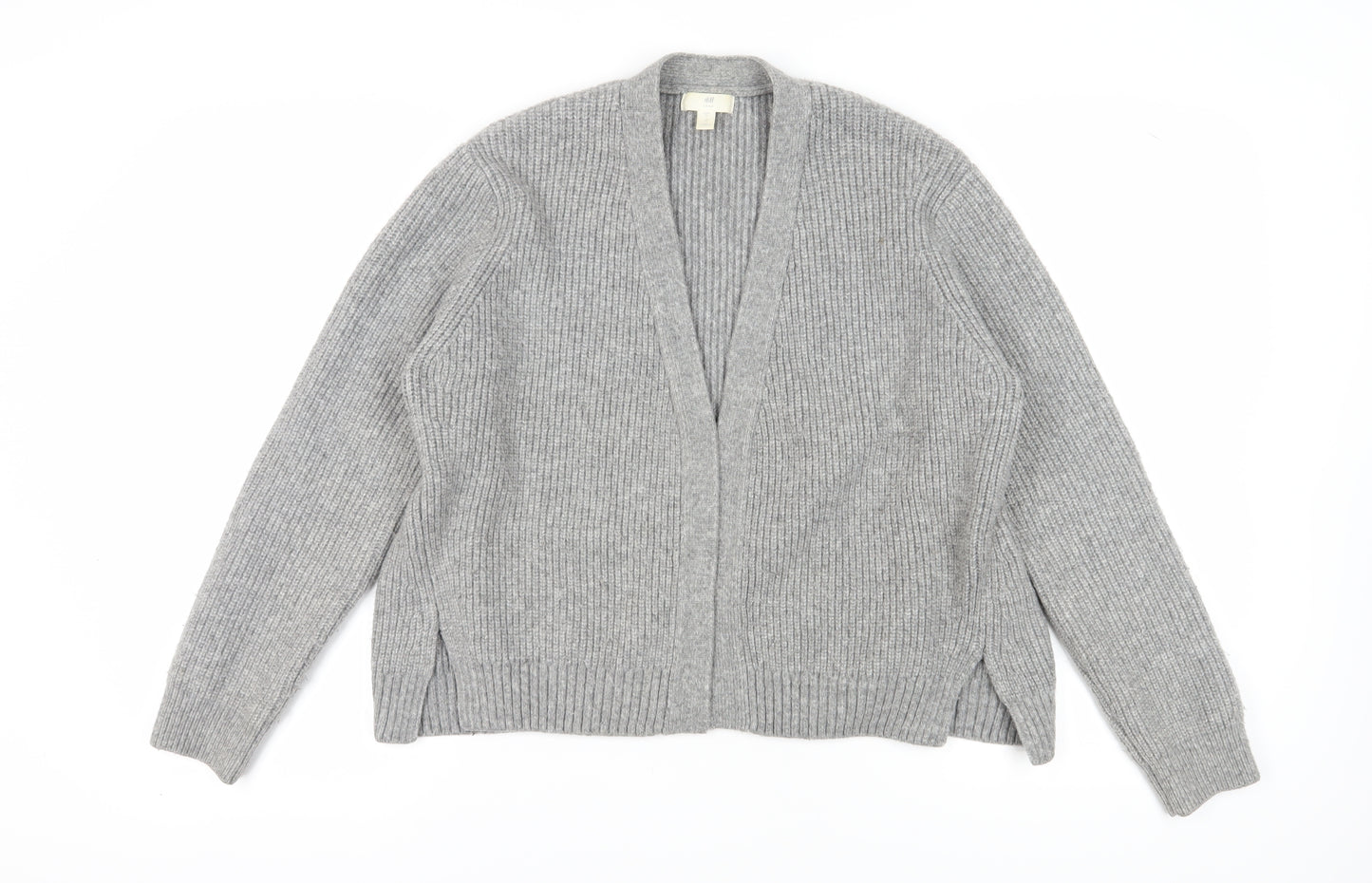 H&M Women's Grey Cardigan, Size M, Chunky Knit