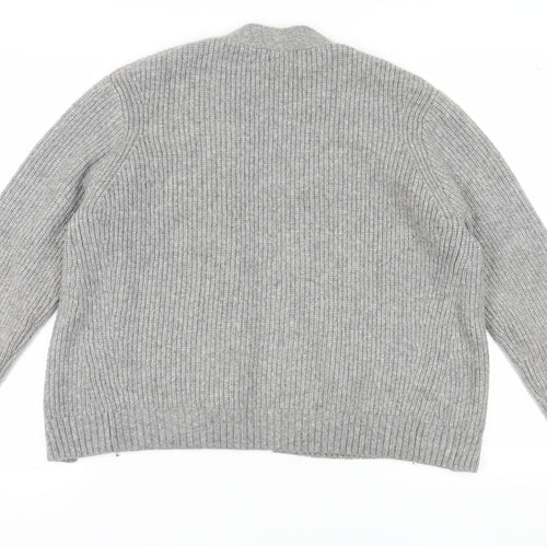 H&M Women's Grey Cardigan, Size M, Chunky Knit