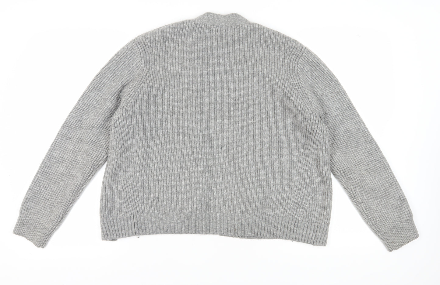 H&M Women's Grey Cardigan, Size M, Chunky Knit