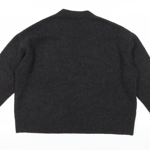 MNG Women's Black Medium Jumper Round Neck Casual Knit