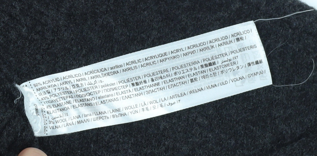 MNG Women's Black Medium Jumper Round Neck Casual Knit