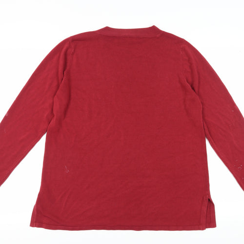 BHS Women Red V-Neck Pullover Jumper Size 18