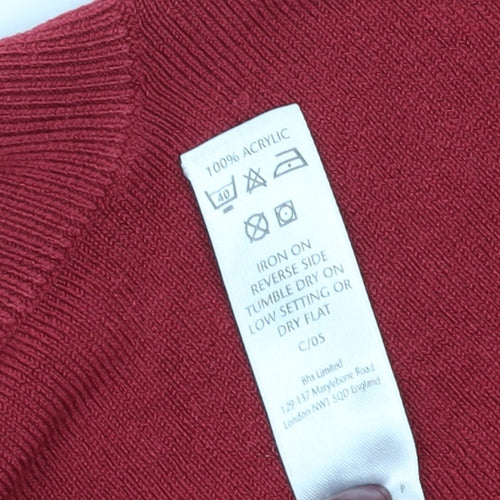 BHS Women Red V-Neck Pullover Jumper Size 18