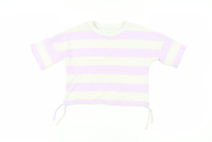 John Lewis Girls Striped Cropped T-Shirt, Size 10, Multicoloured