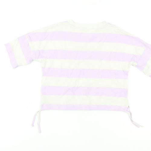 John Lewis Girls Striped Cropped T-Shirt, Size 10, Multicoloured