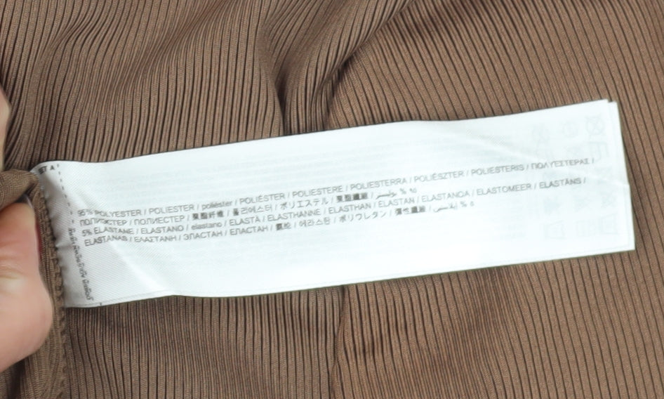 MNG Women's Brown One Shoulder Blouse, Size 14