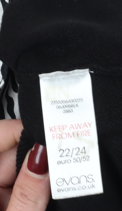 Evans Women's Black Collared Pullover Jumper, Size 22/24