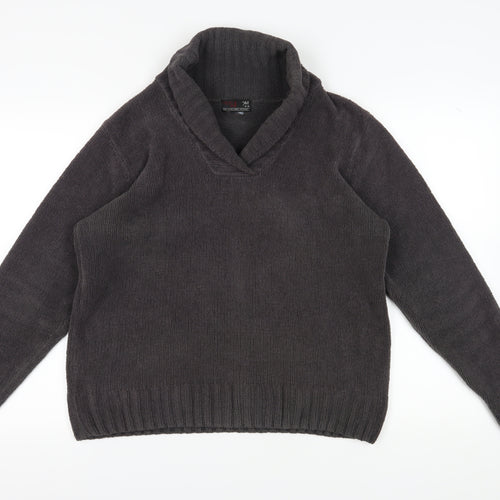 Next Men's Grey Medium Knit V-Neck Pullover Jumper