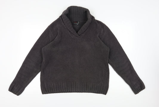 Next Men's Grey Medium Knit V-Neck Pullover Jumper