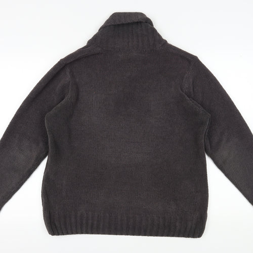 Next Men's Grey Medium Knit V-Neck Pullover Jumper