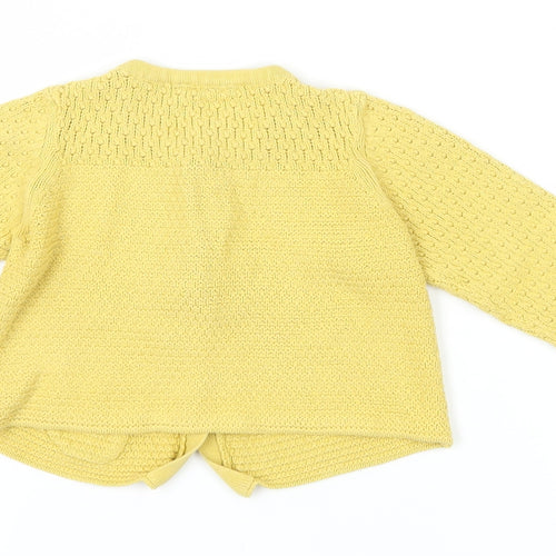 John Lewis Unisex Yellow Cardigan 9-12 Months Cotton Knit