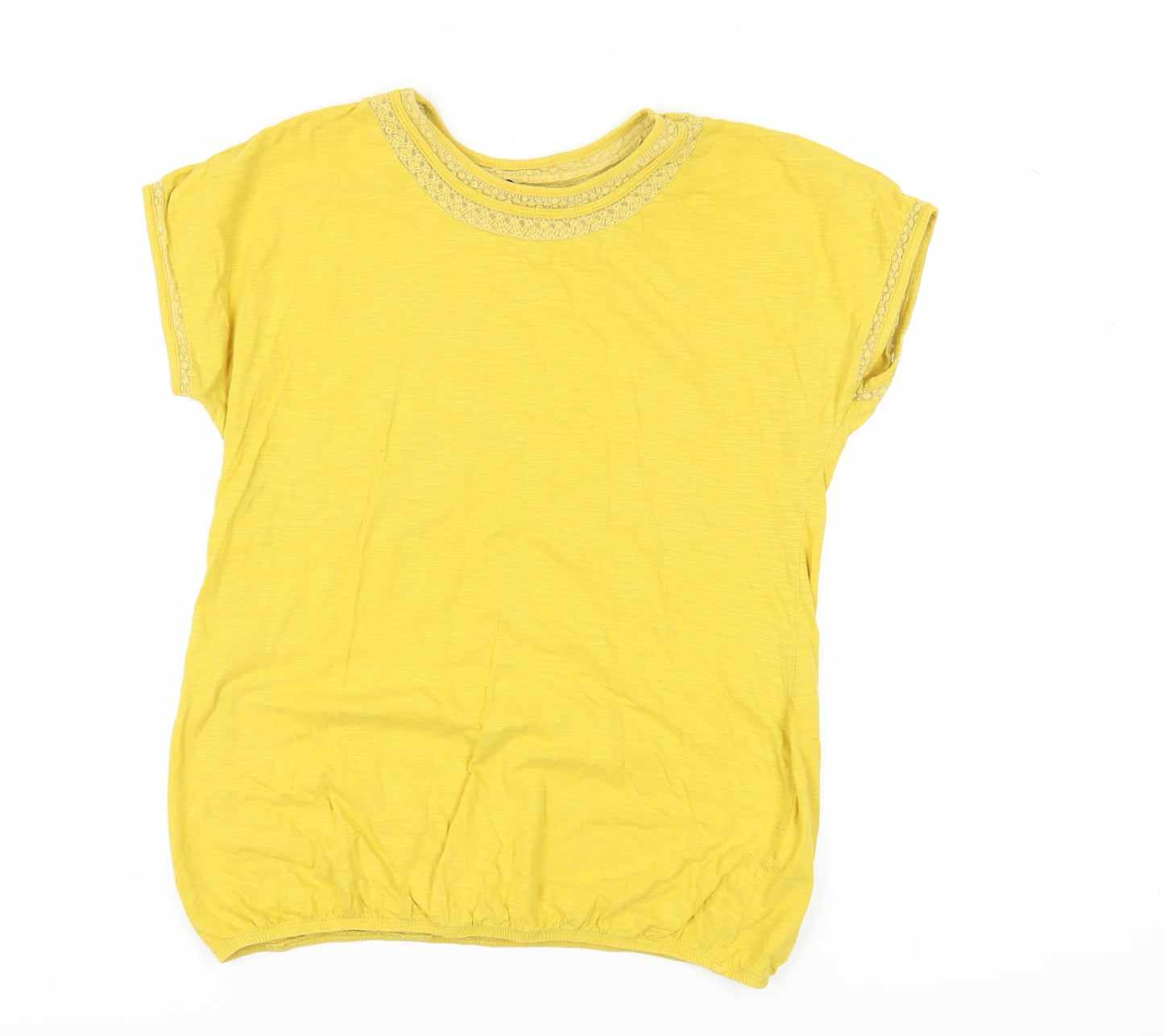 Next Women's Yellow Embroidered T-Shirt Size 16