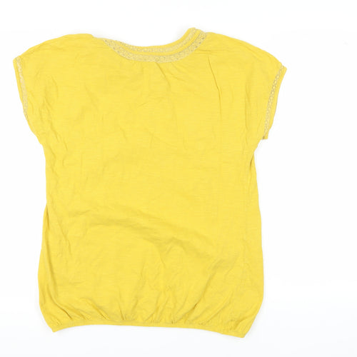 Next Women's Yellow Embroidered T-Shirt Size 16