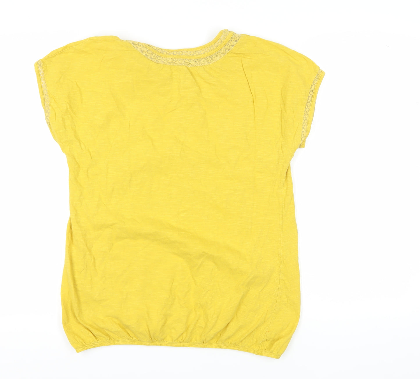 Next Women's Yellow Embroidered T-Shirt Size 16