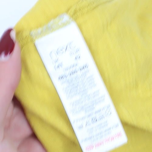 Next Women's Yellow Embroidered T-Shirt Size 16