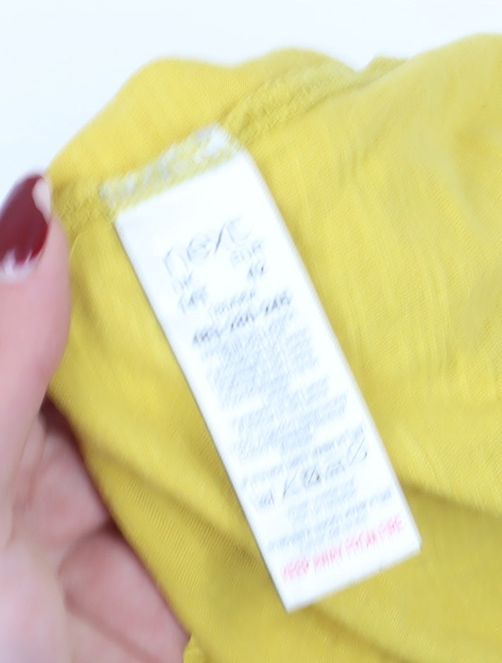 Next Women's Yellow Embroidered T-Shirt Size 16