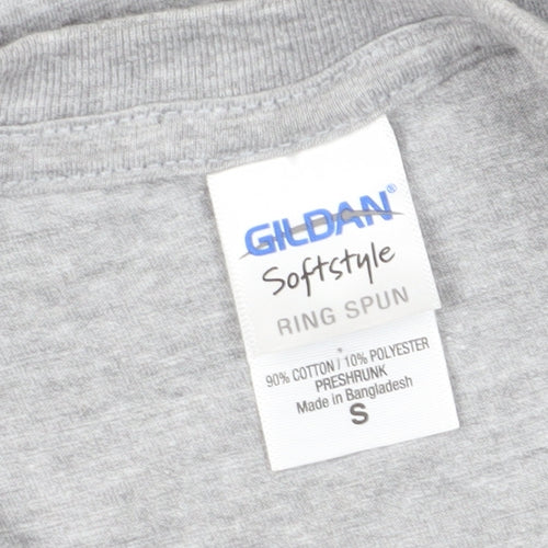 Gildan Unisex Grey T-Shirt, London Theme, Size S