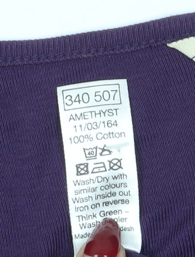 Spirit at M&Co Women's Purple 3/4 Sleeve Crochet Top